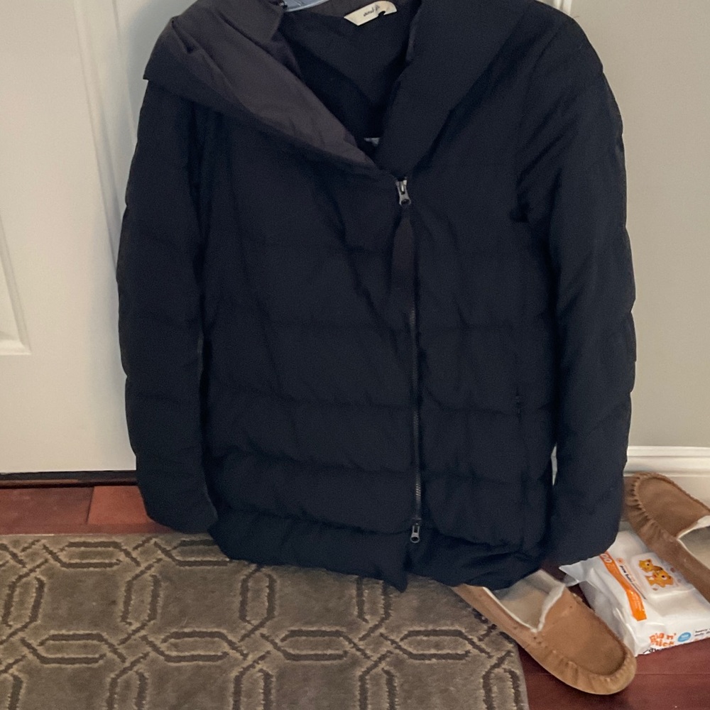 Lulu black down with hood coat